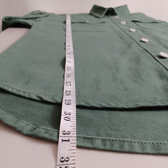 Ardene Green Cotton Twill Shirt Jacket - Picture 15 of 16